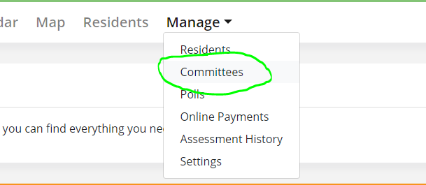 Committee menu location